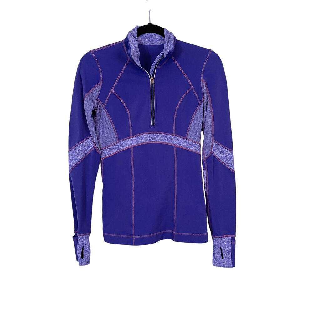 Lululemon Activewear Jacket 4 Purple Run Thumbhole 1/4 Zip Training Running Gym